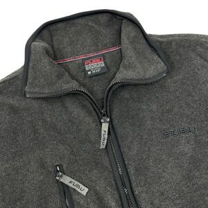 FUBU Vintage Charcoal Fleece JacketSweatshirt Sweater Y2K Rap Hip Hop Full Zip M